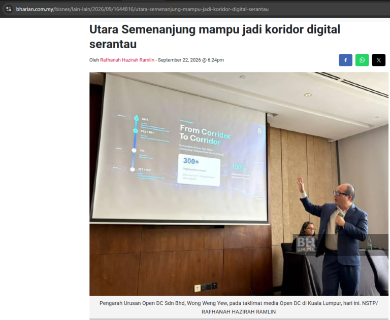 Utara Semenanjung Mampu Jadi Koridor Digital Serantau – Berita Harian